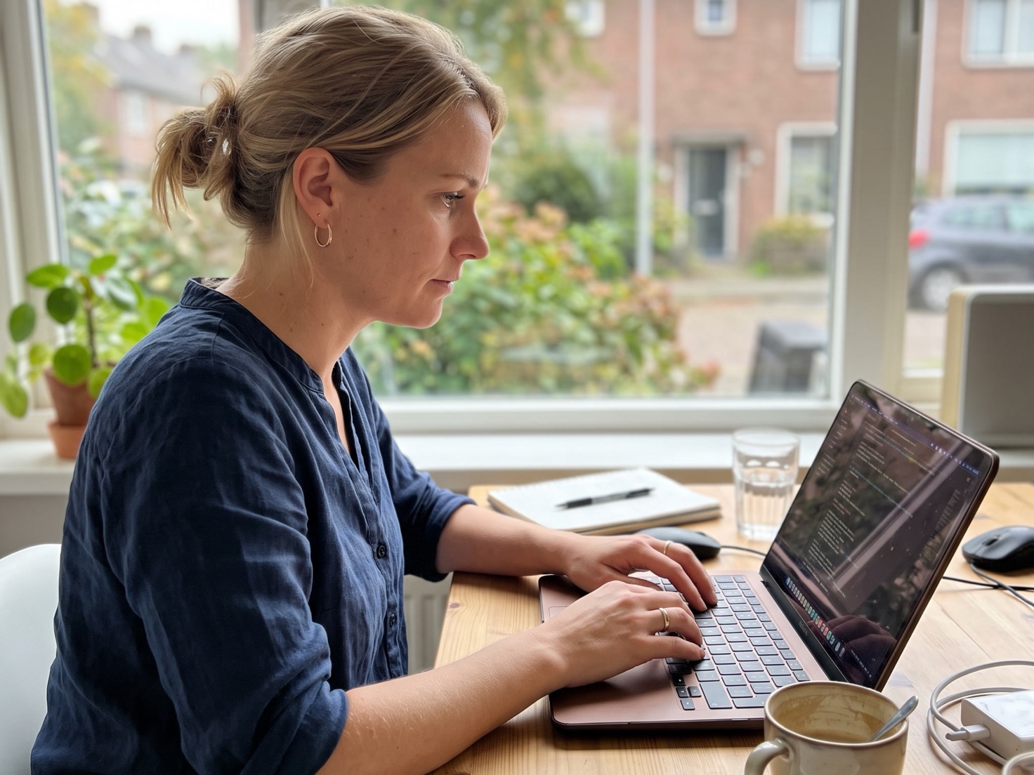 Zzp'er weegt achter haar laptop af of een branchevereniging de moeite waard is